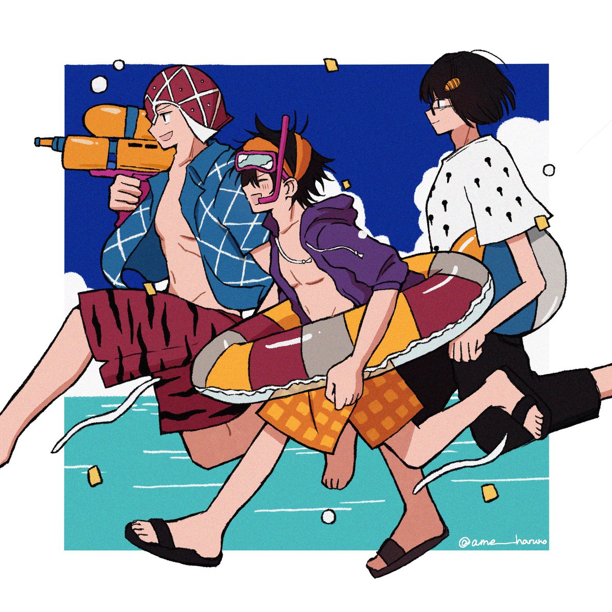ame__haruno's tweet photo. 海遊びが好きそうな3人 https://t.co/rM6jPqQpLP