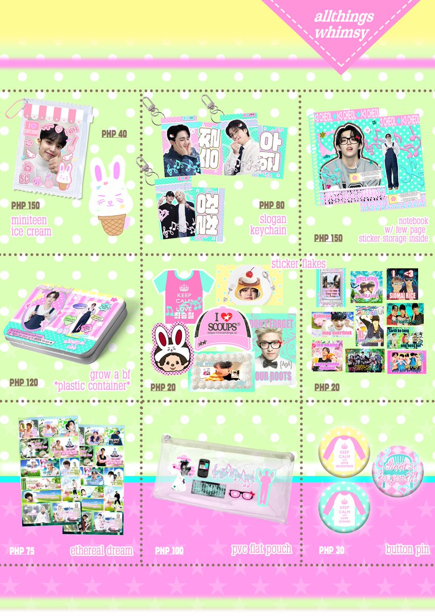 allthingzwhimsy's tweet photo. 🏄🏻‍♀️ FrEsH LiKe cHeoL ⋆.ೃ࿔*:･
August Market 
by @allthingzwhimsy 

Freshen up your collection & grab some cute stuff at Table #8! 🫧💗

pre-order for pickup: https://t.co/HEKawkyHST
end: 8/13

 ★ debut ga .ᐟ.ᐟ
— mbf + rt (win choitchhichi hand fan!) 
8 winners 

#SCOUPS_FirstLove