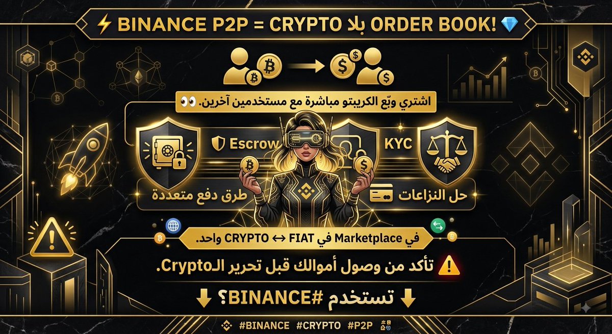 sutjipt45105683's tweet photo. 🔥 Binance P2P = Crypto بلا Order Book!

اشتري وبِع الكريبتو مباشرة مع مستخدمين آخرين. 👀

🛡️ Escrow
🔐 KYC
💳 طرق دفع متعددة
⚖️ حل النزاعات

🌐 Crypto ↔ Fiat في Marketplace واحد.

⚠️ تأكد من وصول أموالك قبل تحرير الـCrypto.

��� تستخدم #Binance P2P؟

#Binance #Crypto #P2P https://t.co/YG6uz4bZGi