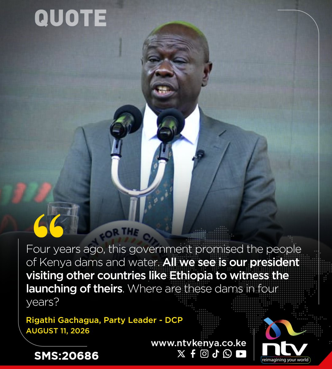 ntvkenya's tweet photo. Gachagua: Four years ago, this government promised the people of Kenya dams and water. All we see is our president visiting other countries like Ethiopia to witness the launching of theirs. Where are these dams in four years? https://t.co/NhUVAvFUEW