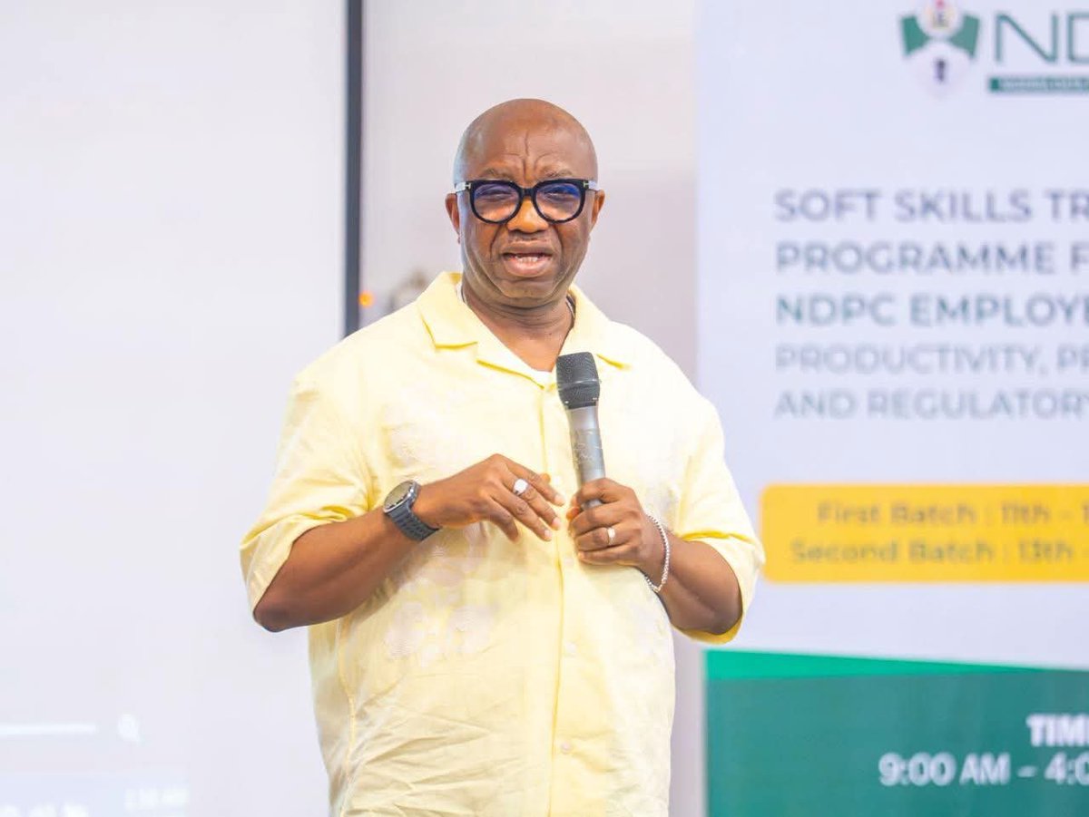 Volatunji1's tweet photo. It was a pleasure to deliver the Welcome Address at the Soft Skills Training Programme for NDPC Employees: Enhancing Productivity, Professionalism, and Regulatory Impact, organised by the Nigeria Data Protection Commission (NDPC) for our staff.

Human capital development remains critical to the success of any organisation. At the NDPC, we recognise it as one of our strategic pillars in fulfilling our mandate under the Nigeria Data Protection Act, 2023.

Beyond professional qualifications and technical expertise, soft skills play a significant role in determining how effectively we communicate, collaborate, lead, solve problems, adapt to change and serve the public. Indeed, soft skills inform people’s impressions of us and can make a significant difference in our professional journeys.

The training focuses on key areas including communication skills, emotional intelligence, problem-solving, adaptability, resilience, teamwork, time management and leadership. I also shared some personal experiences and encouraged our staff to maximise this opportunity to deepen their knowledge and understanding of the public service.

As a regulatory institution, our effectiveness is ultimately strengthened by the quality, competence and professionalism of our people. I therefore challenged our staff to continue learning, developing themselves and embracing every opportunity to become better public servants.

I am grateful to our facilitators, including the President of the Data Knowledge Information Privacy Protection Initiative (DKIPPI), Mr Tokunbo Smith; the Director of Aviation Security Regulation at the Nigeria Civil Aviation Authority (NCAA), Dr Bernard Omogo; and a retired Director of Planning, Research and Statistics at the Federal Ministry of Communications and Technology, Dr Oluwole Edun, for sharing their knowledge and experience with our team.