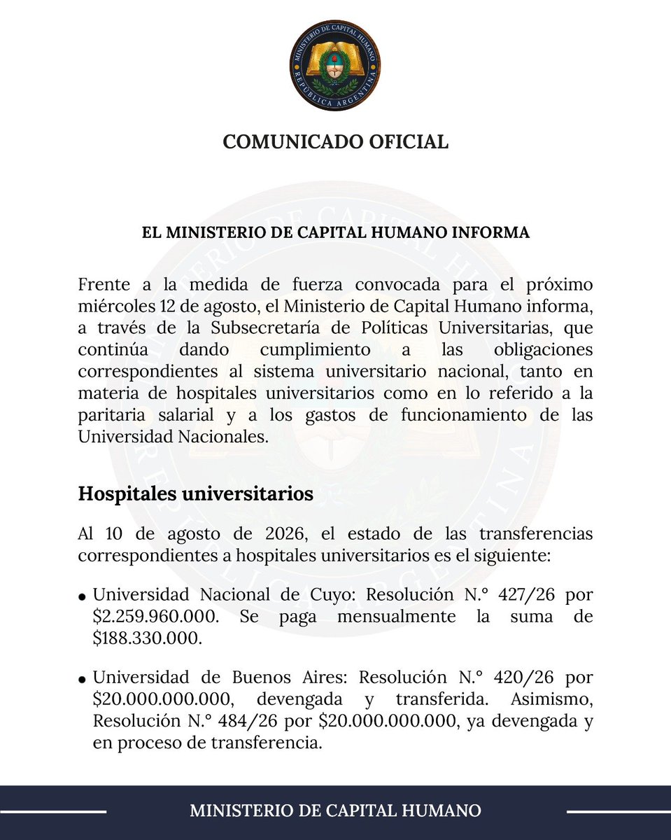 MinCapHum_Ar's tweet photo. Comunicado oficial.

En este link los archivos adjuntos que respaldan el cumplimiento de las obligaciones: https://t.co/0nXSqoH4Qu

@JMilei https://t.co/w2sRdkx2HF