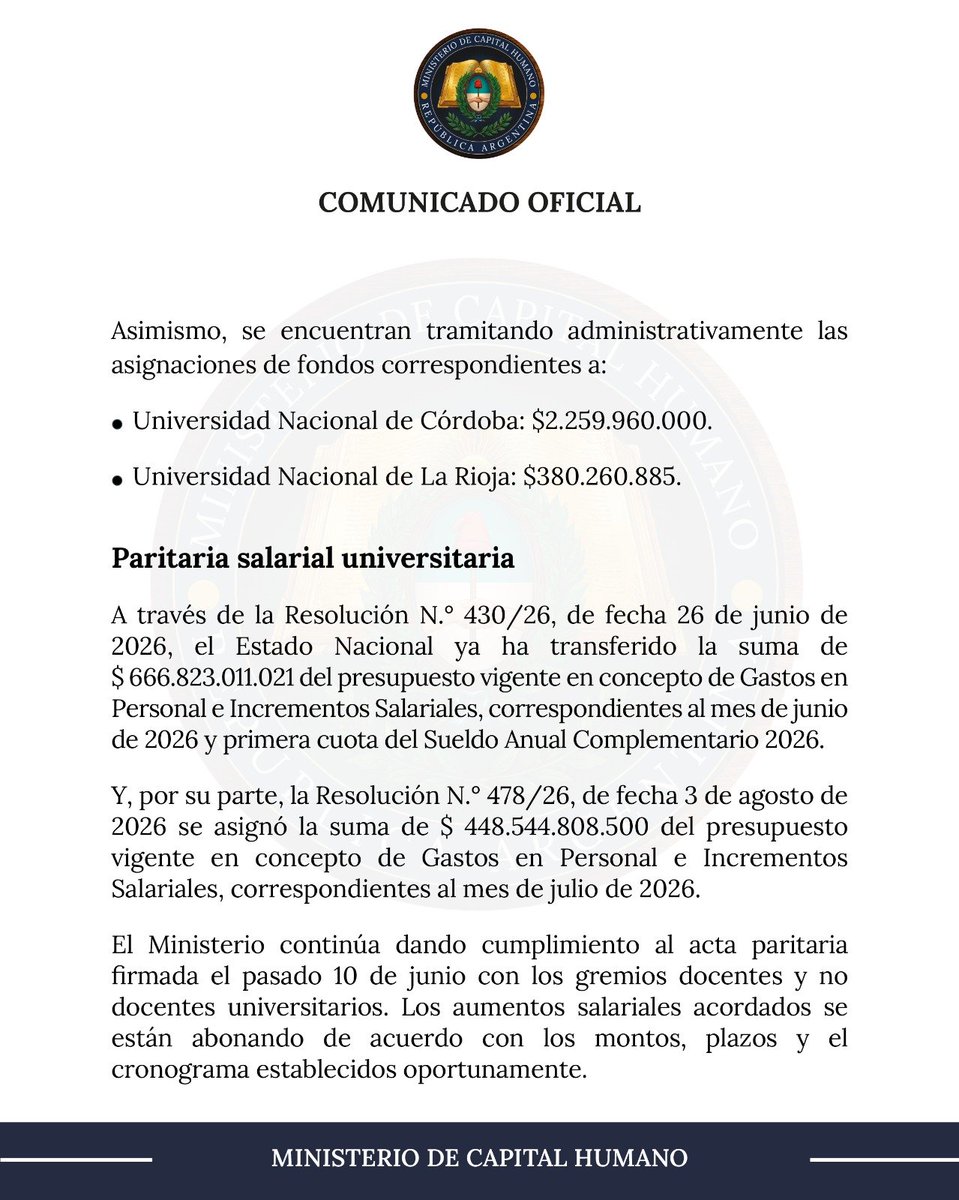 MinCapHum_Ar's tweet photo. Comunicado oficial.

En este link los archivos adjuntos que respaldan el cumplimiento de las obligaciones: https://t.co/0nXSqoH4Qu

@JMilei https://t.co/w2sRdkx2HF