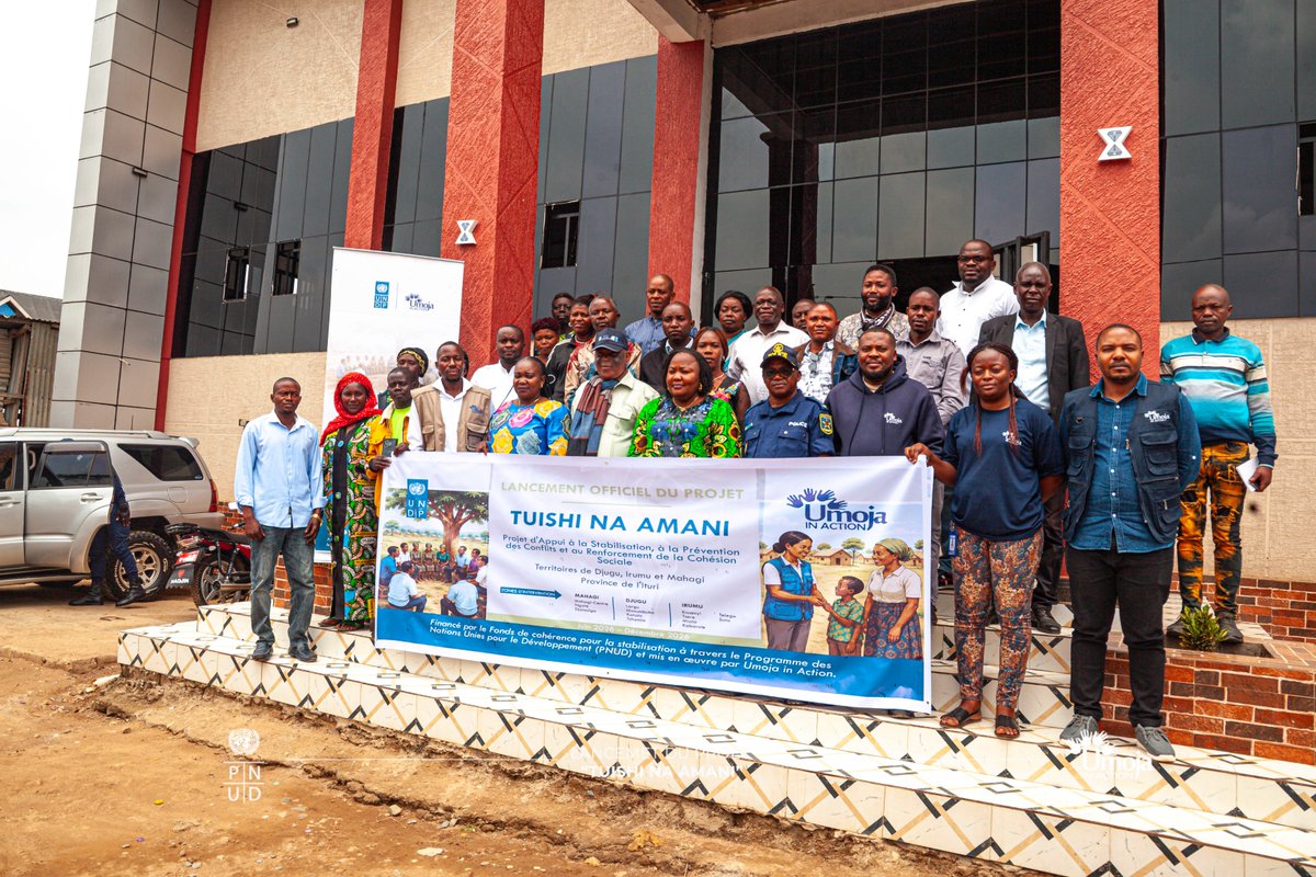 umojainaction's tweet photo. #Bunia /#Ituri Lancement officiel du projet "TUISHI NA AMANI"; financé par  le  #PNUD ) et mis en œuvre par Umoja in Action (UiA). Dans six mois, l'on travaillera à renforcer les mécanismes communautaires de prévention et de transformation des #conflits. https://t.co/gxvT2rUoSL