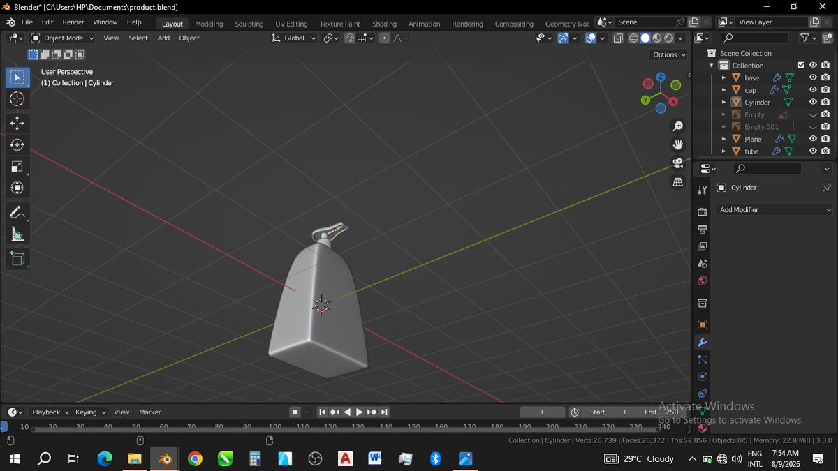 3d_joachim's tweet photo. Starting a new product model and render
Will take you guys through 
First of all, this is the basic modelling 
Use of bevel modifiers for the edges
#b3d #productDesign #3dmodel https://t.co/TgfGVIi8Oq