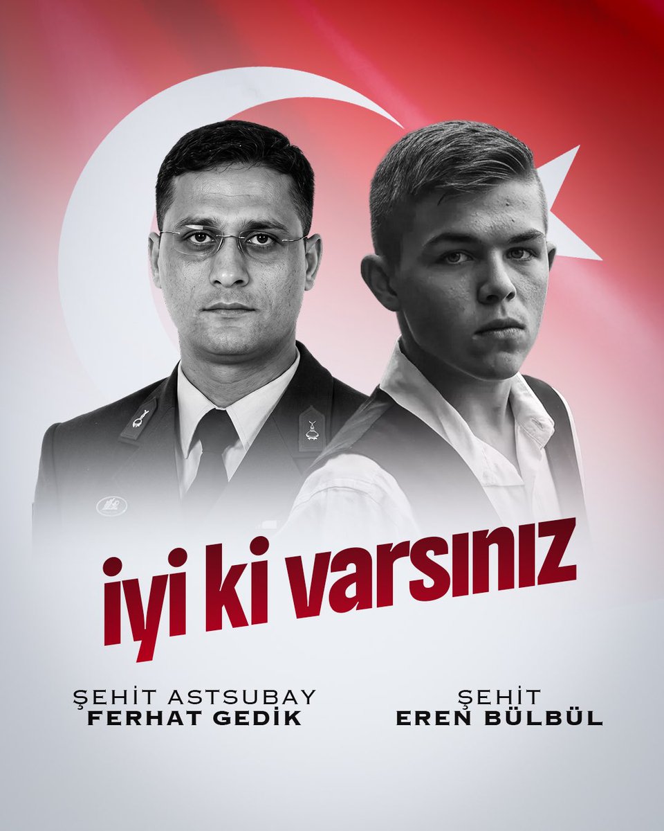 GUZELFETIH29's tweet photo. Şehadetlerinin 9. yıl dönümünde Eren Bülbül ve Jandarma Astsubay Kıdemli Başçavuş Ferhat Gedik’ i rahmet ve minnetle yâd ediyorum. https://t.co/yPANfQYgVH