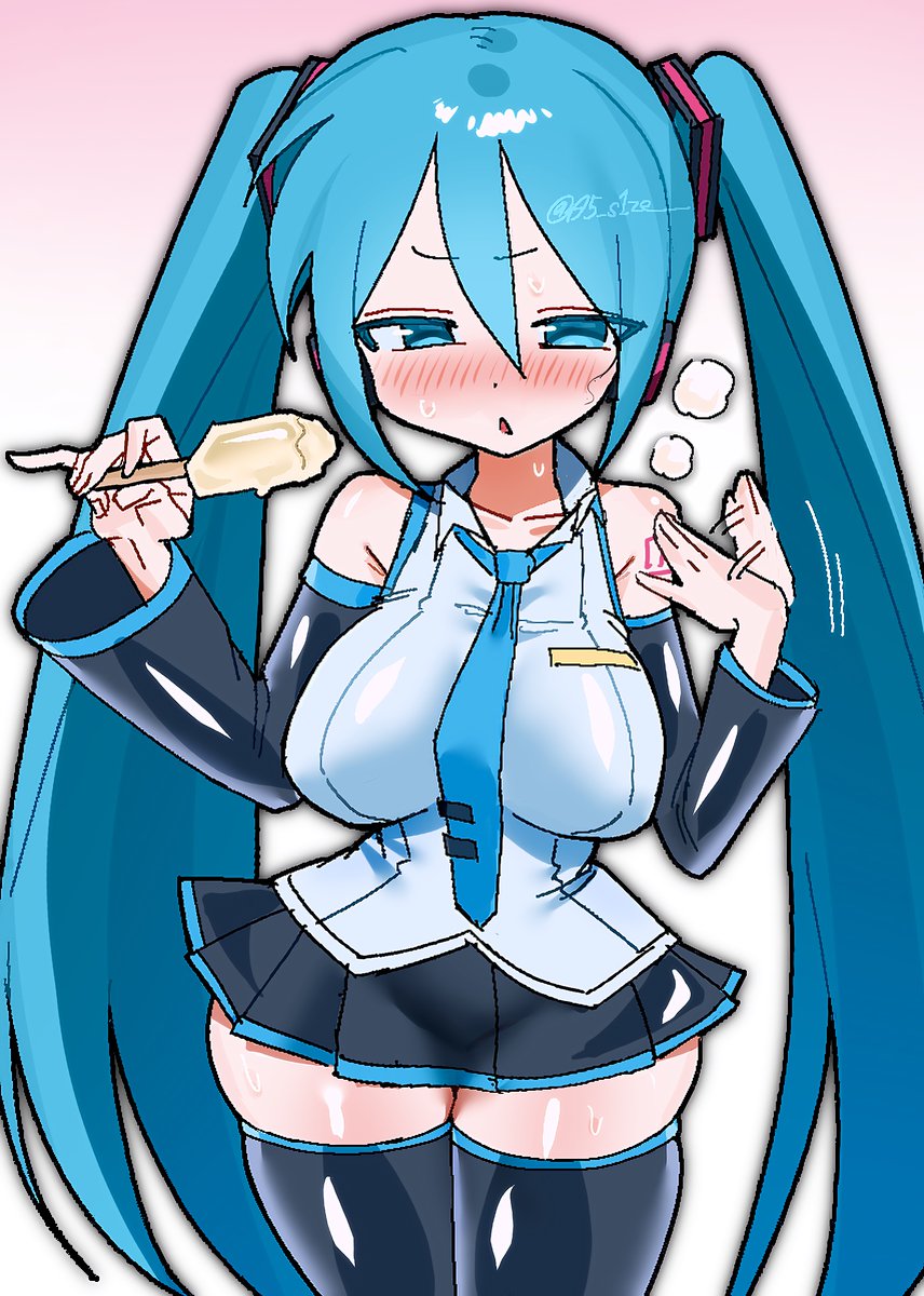 A5_s1ze's tweet photo. 暑がるミクさん https://t.co/iTZLPbGBKn