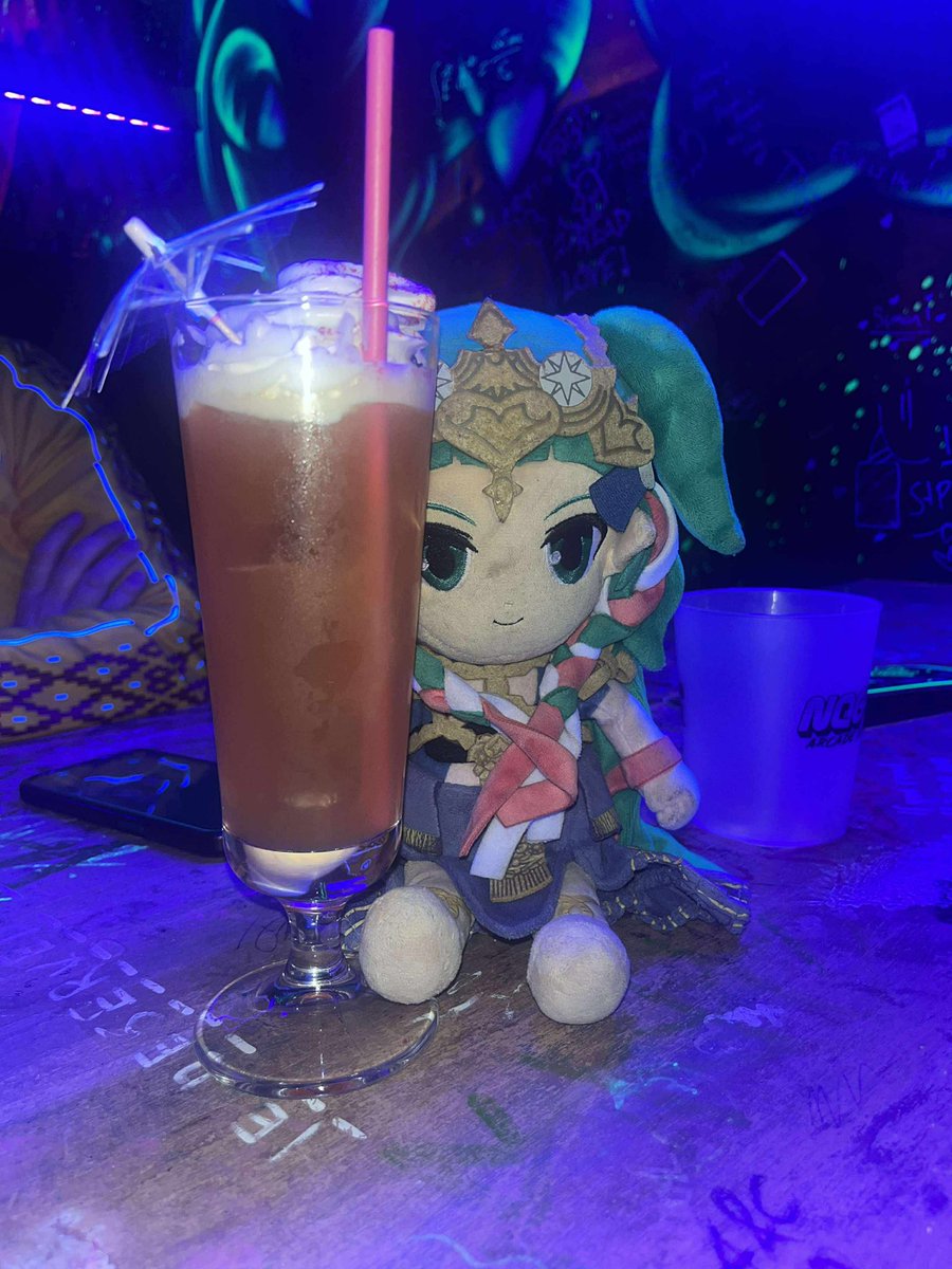 BookOfSothis's tweet photo. A thread of Sothis reaching the far off future of video games @NQ64ArcadeBars Birmingham and naturally samples the finest of their modern technology (and cocktails!) The neon ribbons are an especially nice touch! - Taken 7th December, 2025 https://t.co/r4sU6rI6O2