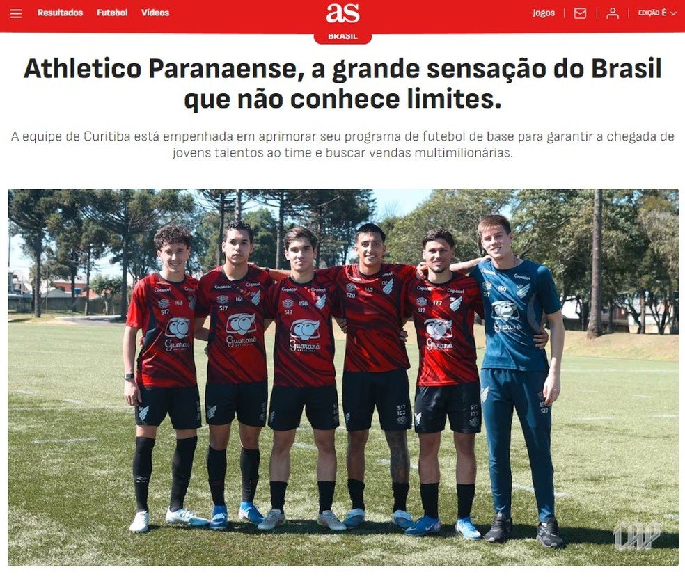alyssouza_'s tweet photo. O Athletico foi matéria do @diarioas 🇪🇸

O Furacão foi destacado como a “grande sensação do Brasil”.

A publicação exaltou o novo projeto da base, os quatro títulos conquistados em 2026 (um na Espanha) e as convocações para a Seleção Brasileira. https://t.co/YtOWmNzMNM