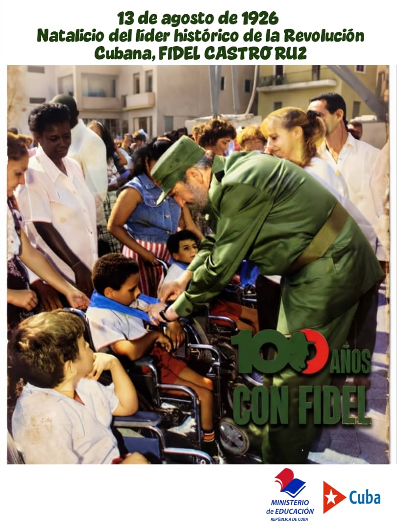 CubaMined's tweet photo. 🇨🇺 Fidel, tu mayor obra fue creer en los niños. Porque supiste que educar es el acto más revolucionario. Porque quisiste escuelas para todos y maestros con vocación de pueblo. Hoy, cien años después, cada aula cubana lleva tu nombre. Cada niño que aprende es tu victoria. https://t.co/VLQA9Gubtr