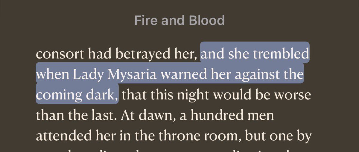 fagnoya's tweet photo. hard agree. it could grow beyond even her control and end with mysaria warning rhaenyra that she should leave.

although idk why i still put faith in f&amp;b where simple outlines like this seemingly don’t matter anymore https://t.co/Dll140qpNJ