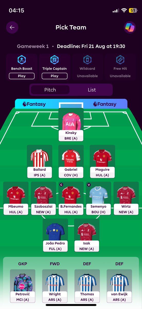 Kxknfmf's tweet photo. @liverpool_30_ Bb gw2 free hit gw3 and wc gw4 https://t.co/aWwbp61jiZ
