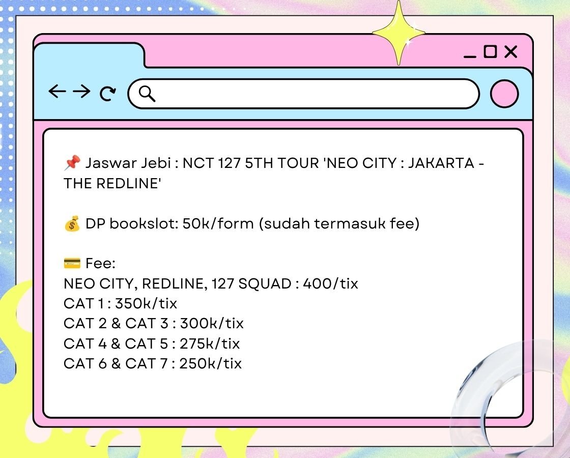 jaswarx's tweet photo. OPEN JASWAR ONLY 

NCT 127 5TH TOUR 'NEO CITY : JAKARTA - THE REDLINE' 2026

limited slot‼️

🔗 : https://t.co/3hBZ3Z4nS4

t. wts wtb wtt konser concert tiket ticket tix jkt indonesia arena jasa war jastip ticketing service IA nct127 red line rent rental membship membership https://t.co/7XU0jLD3mJ