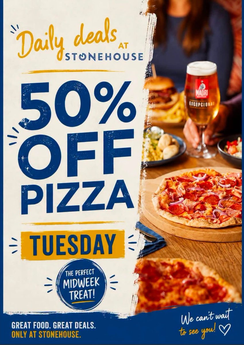 HollybushCDF's tweet photo. Why does the mushroom always get invited to pizza parties? Because he is such a fungi!

Tuesday is half price PIZZA day https://t.co/y9usRAd5ja