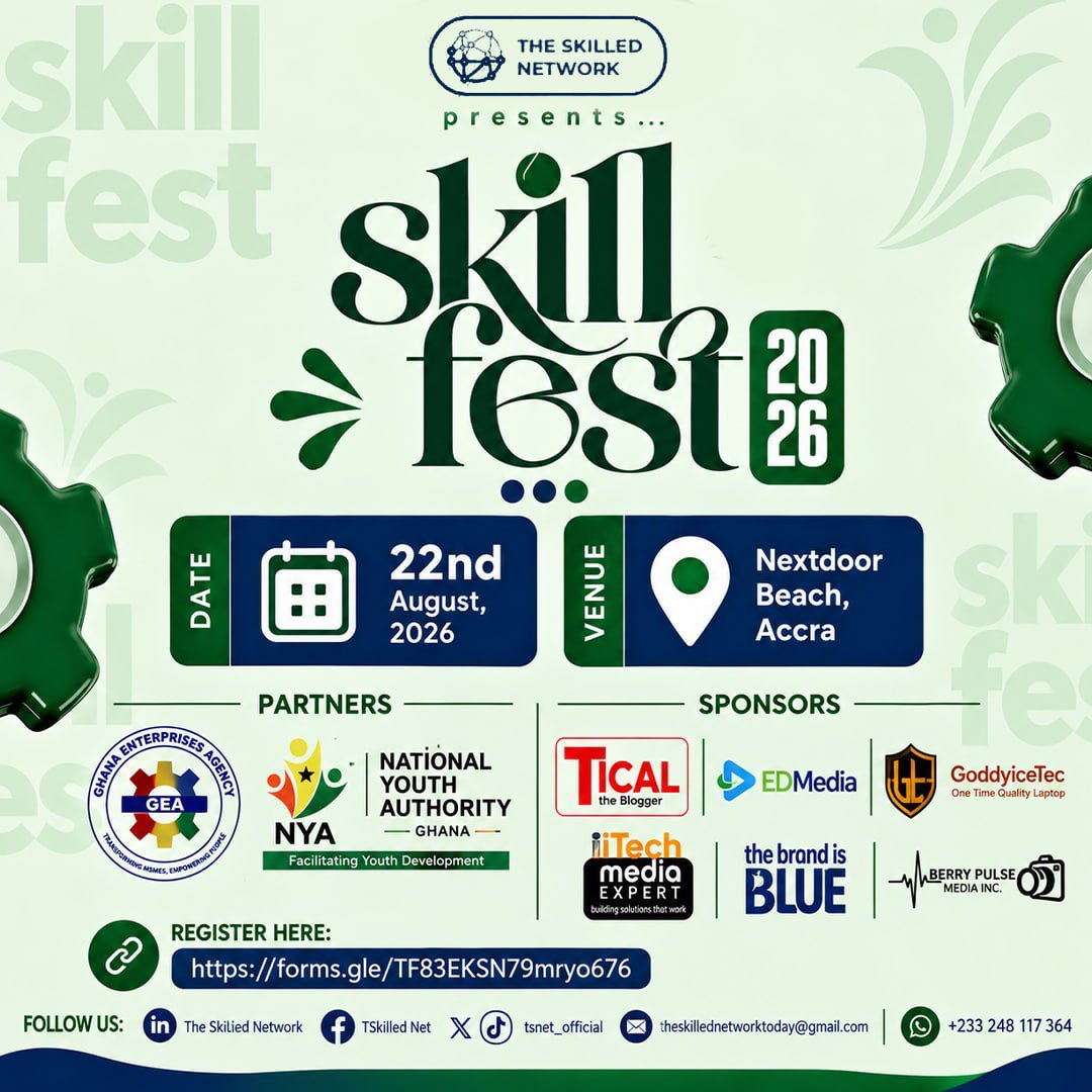 BukariIbrahim12's tweet photo. 200+ young people. 1 gathering. 3 thematic areas. Bold conversations. Innovative idea pitch. Rich networks. A beach setting.
Be a part. Register now: https://t.co/lz951i7rzH…

#Skillfest26 #TheSkilledNetwork
@tsnet_official https://t.co/ow0gssr7F0