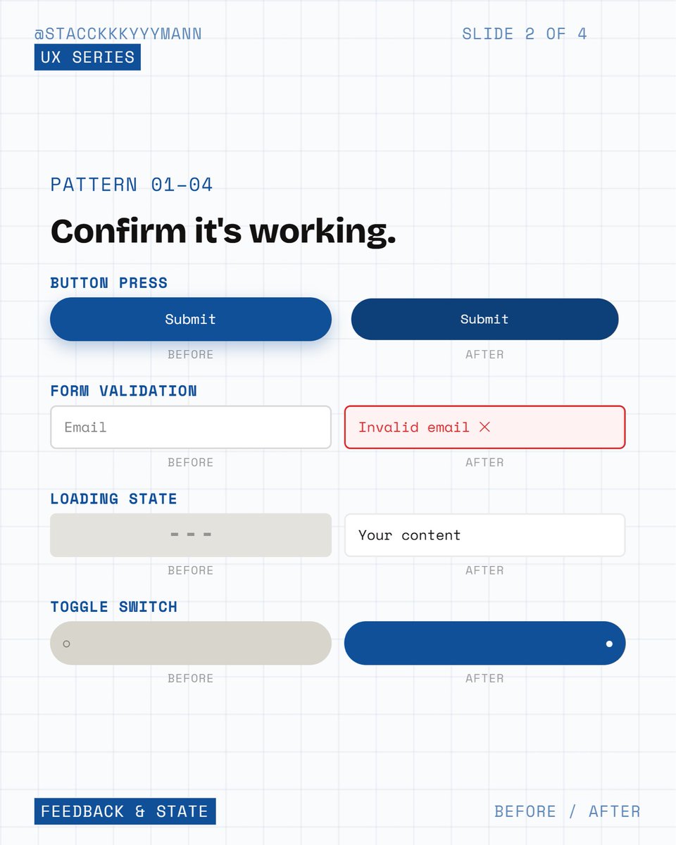 stacckkkyyymann's tweet photo. Micro - Interactions Patterns
#designer #UIUXDesign #micro #INTERACTIONS https://t.co/NFSnBrHiRX