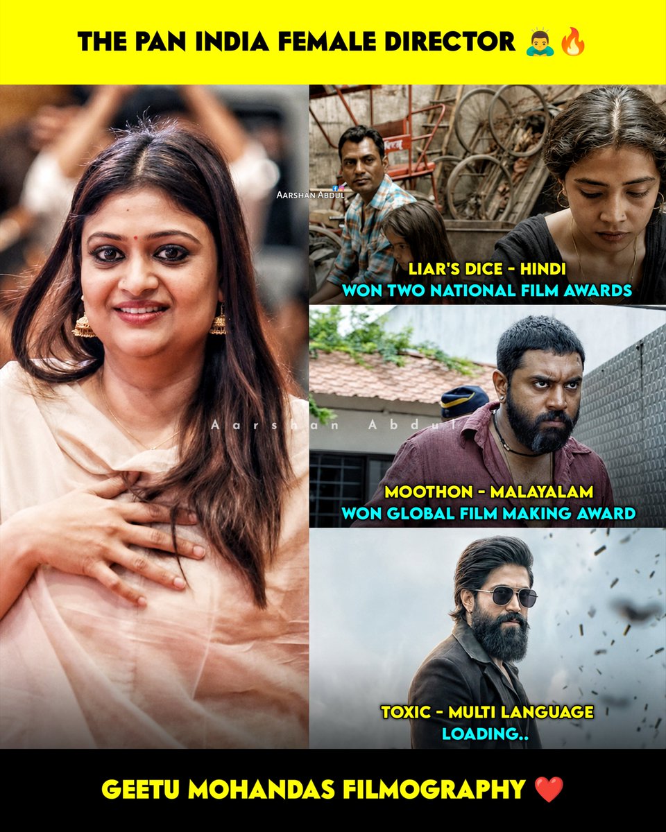 AarshanAbdul's tweet photo. Geetu Mohandas Filmography 🙇‍♂️🔥 https://t.co/fEKL2w9I6M
