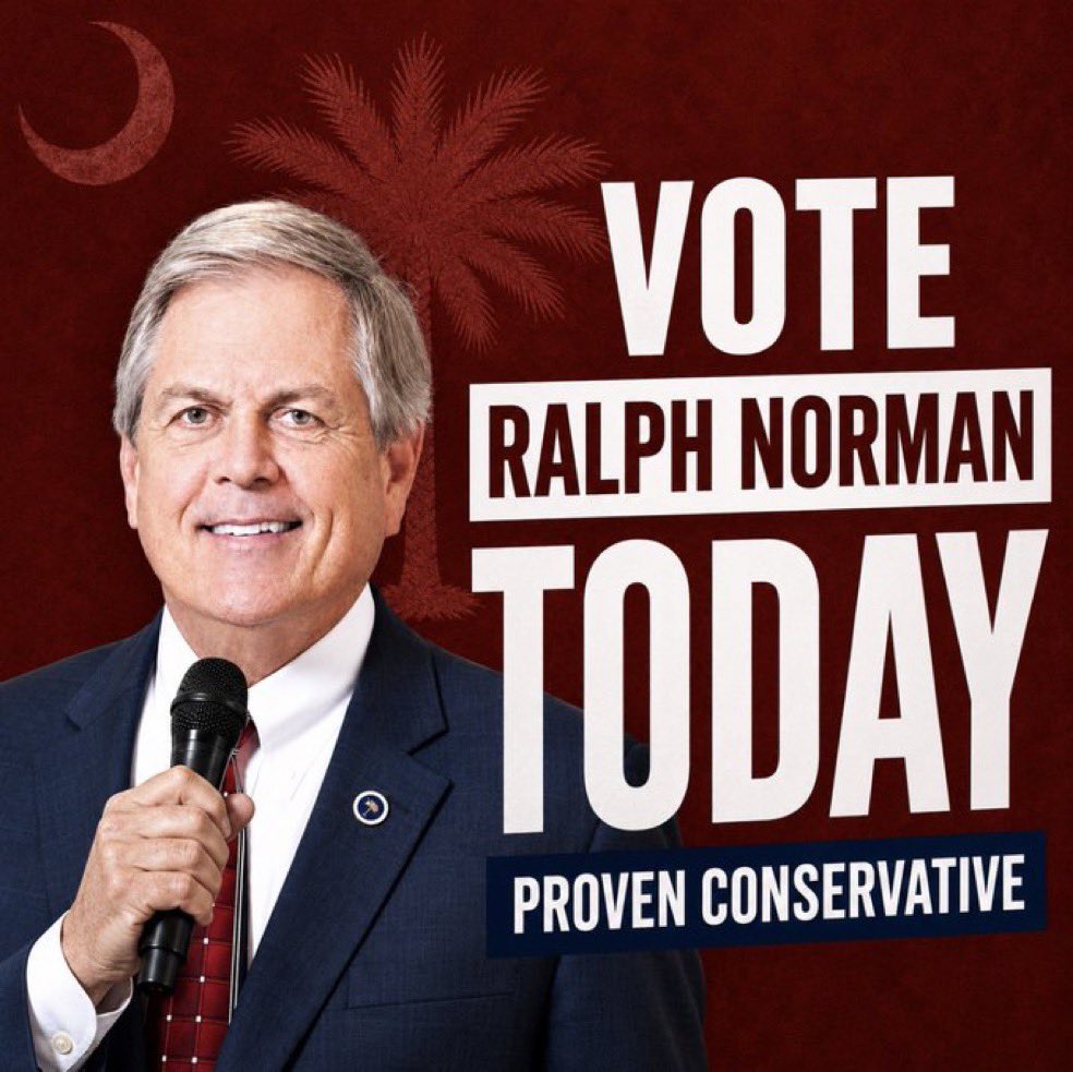 KellyLMcCarty's tweet photo. South Carolina go to the polls and VOTE FOR RALPH NORMAN!
His lifetime scores speak for themselves:
🇺🇸Liberty Score: 92%
🇺🇸Freedom Index: 87%
🇺🇸Turning Point Action: 91.84%
🇺🇸Club for Growth: 98% Heritage Action: 100%
🇺🇸National Association for Gun Rights:
100% Pro-Gun Voting Record

Vote for a proven record, not campaign rhetoric.