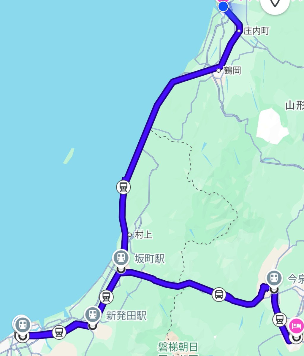 IIchizu's tweet photo. #ぼくのなつやすみ2026 
#4日目
台風の心配してたら地元が直撃ｗ
新潟泊でも良かったけど、明日周りたいから酒田まで課金
朝イチとは言え代行バス４人くらいしか乗ってなかった
いなほも先行が府屋で止まったらしく無事着いて良かった

米沢→今泉→坂町→新潟
新潟➾酒田 https://t.co/Yw9D6l0ORo