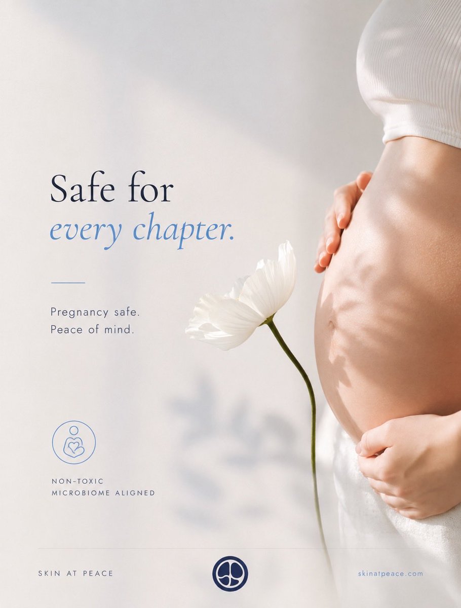 SkinAtPeaceHQ's tweet photo. Every chapter deserves skincare you can trust.

From pregnancy to postpartum and beyond, our fresh formulas are designed to support your skin barrier with ingredients chosen for what they do—not what's easiest to manufacture.

Made for your peace of mind. 🤍

#SkinAtPeace https://t.co/potn2Z5TIf