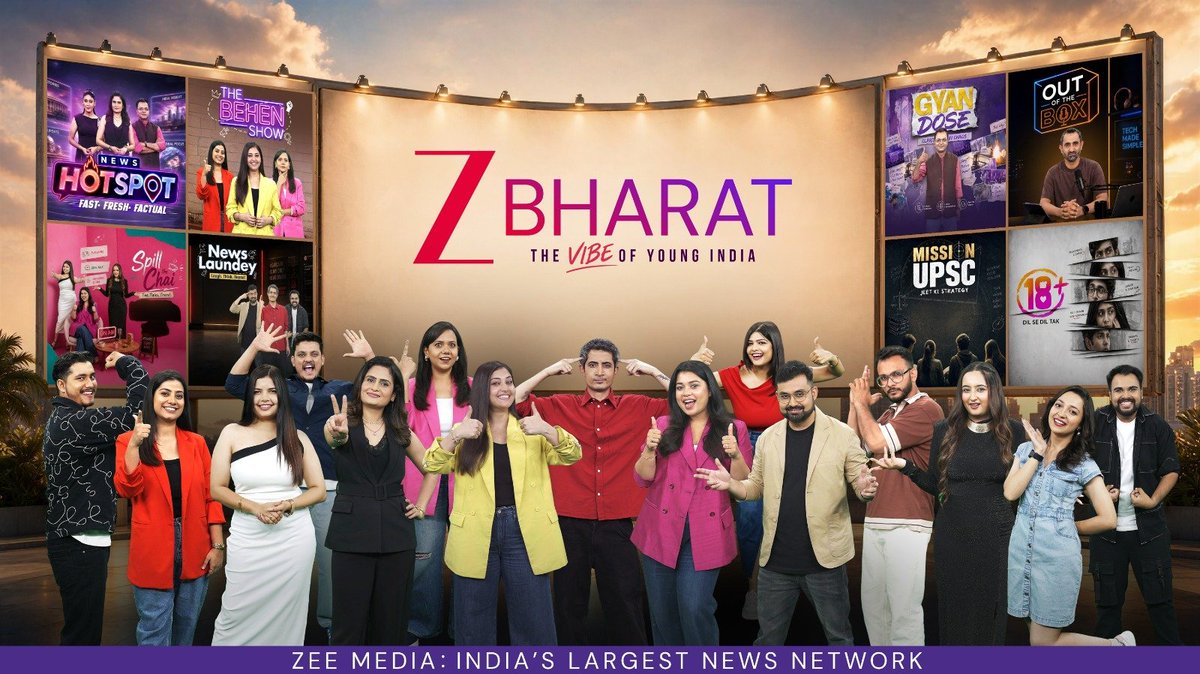 subhashchandra's tweet photo. I am happy that Zee Media after planning for ten months is able to re-engineer Z Bharat for Gen-Z. Lots to learn from our young Bharat. I am  beneficiary of getting knowledge from you all while conducting SACH Show. Love you all. https://t.co/QmujK3aW2d