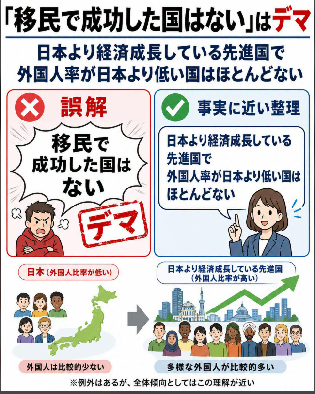 TomoTar64556409's tweet photo. 移民を受け入れている国

アメリカ
オーストラリア
シンガポール
カナダ
欧州各国

皆経済成長しているよね
それに普通に考えてさいろんな民族が集まって構成されている国の方が柔軟性が高く、多方面から情報を吸収できる強い国になるよね

カルトが蔓延してる寒村の村民の皆さん
そう思いませんか？ https://t.co/pGnX5rYmOs