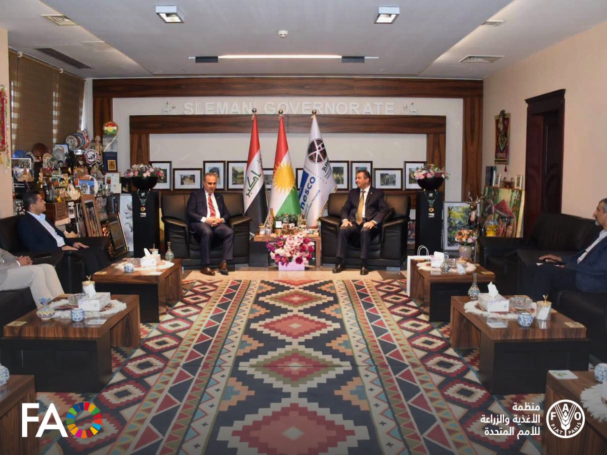 FAOIraq's tweet photo. كما تناولت المناقشات فرص تعزيز التعاون في مجالات الزراعة والمناخ والأولويات البيئية، بما في ذلك التمويل المناخي والمواءمة مع أولويات الدورة التاسعة لتجديد موارد صندوق البيئة العالمية (GEF-9). https://t.co/h5exiqvHwZ