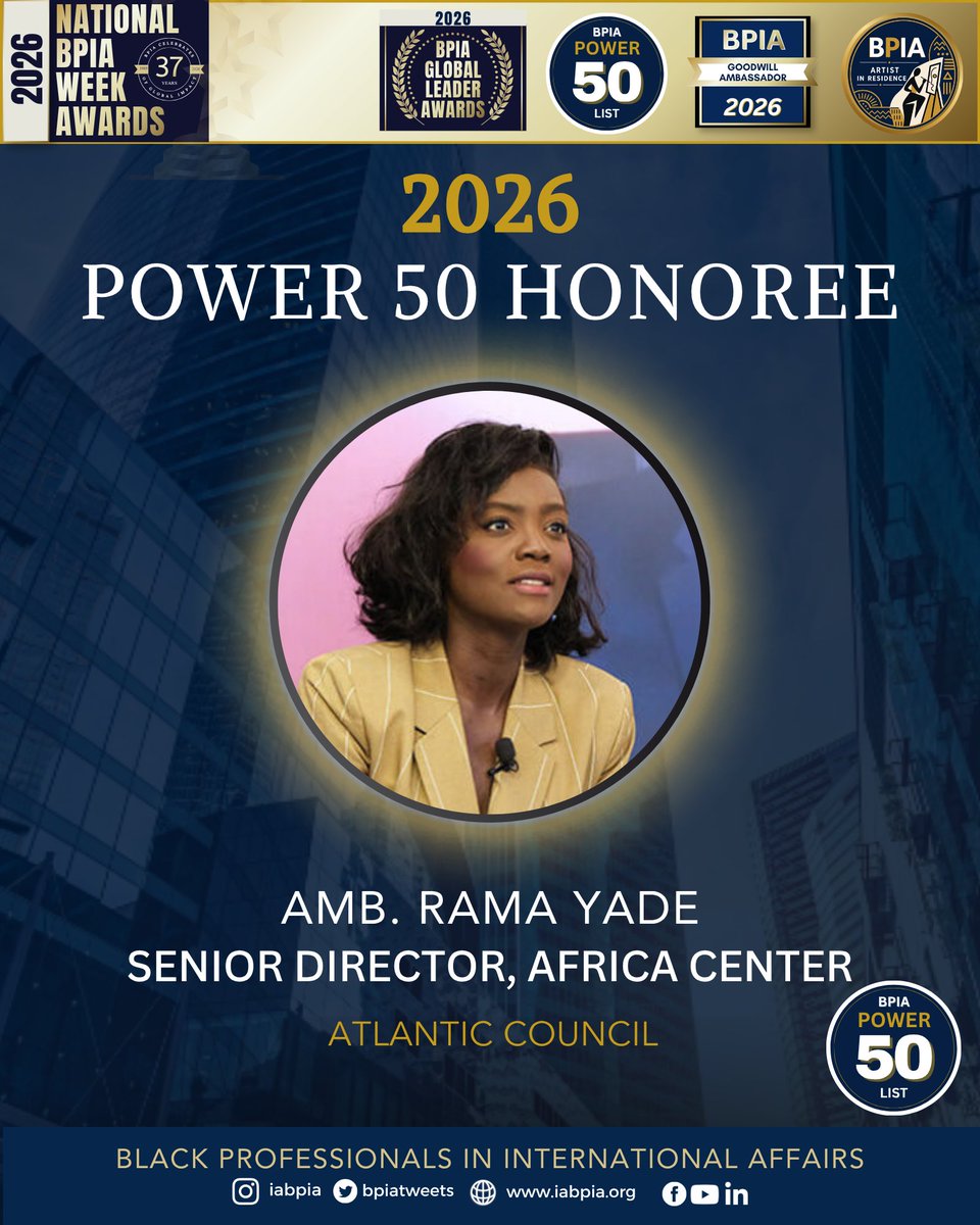 BPIAtweets's tweet photo. Today, we celebrate the 2026 BPIA Power 50 Honorees whose leadership is advancing diplomacy and global engagement.

Congratulations to these remarkable leaders! Thank you for your impactful work.

🎉 Share your thoughts in the comments!
👉🏾 Full list: https://t.co/uZ9q3pLF62 #BPIA https://t.co/0Ig1DtVgql