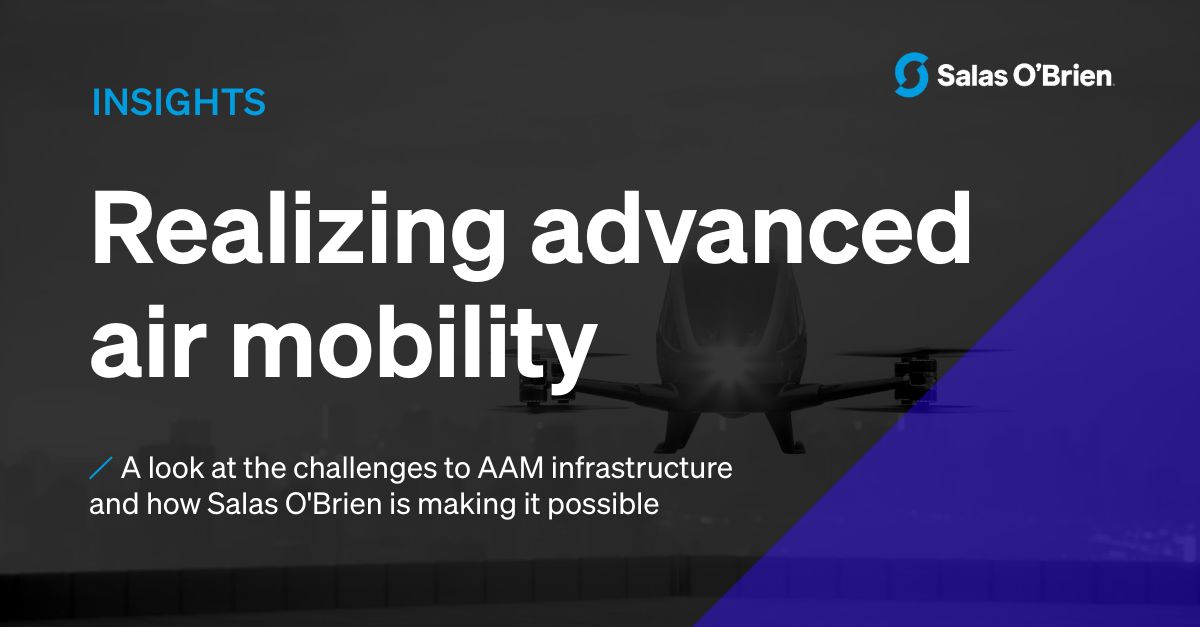 salasobrien's tweet photo. Where should a region build its first vertiport? It may be the wrong question to ask first.
 
Advanced air mobility (AAM) is taking shape. For airports, utilities, healthcare systems, logistics providers, and public agencies, the harder question is how to invest before demand, regulations, and operating models are fully defined.
 
In our latest article, Salas O'Brien's Jim Sutton and Brian Miller look beyond the aircraft to the infrastructure decisions that will determine whether AAM can scale.
 
Learn what it will take to build the network behind AAM: https://t.co/qejfTztxgU
 
#EngineeredForImpact