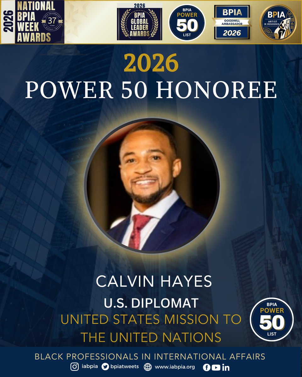 BPIAtweets's tweet photo. Today, we celebrate the 2026 BPIA Power 50 Honorees whose leadership is advancing diplomacy and global engagement.

Congratulations to these remarkable leaders! Thank you for your impactful work.

🎉 Share your thoughts in the comments!
👉🏾 Full list: https://t.co/uZ9q3pLF62 #BPIA https://t.co/0Ig1DtVgql