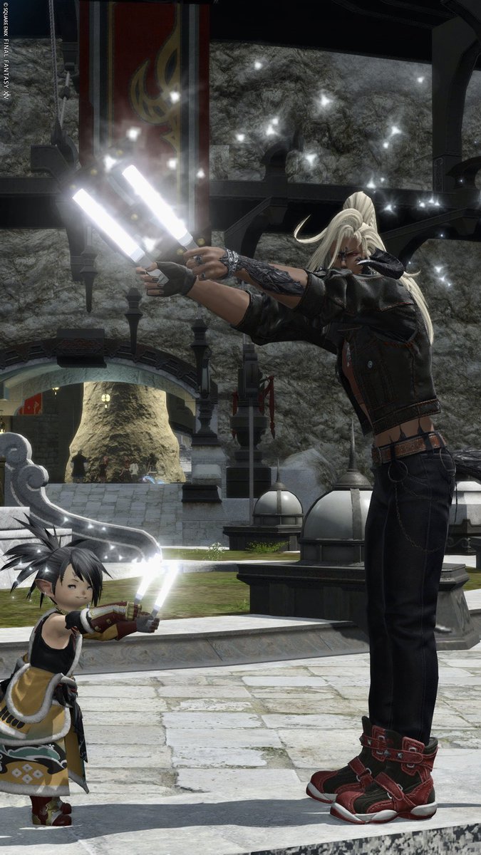 ricca_ffxiv's tweet photo. こむさんと偶然出会えたので応援合戦…？
#FF14SS https://t.co/xqN2E7jVXl
