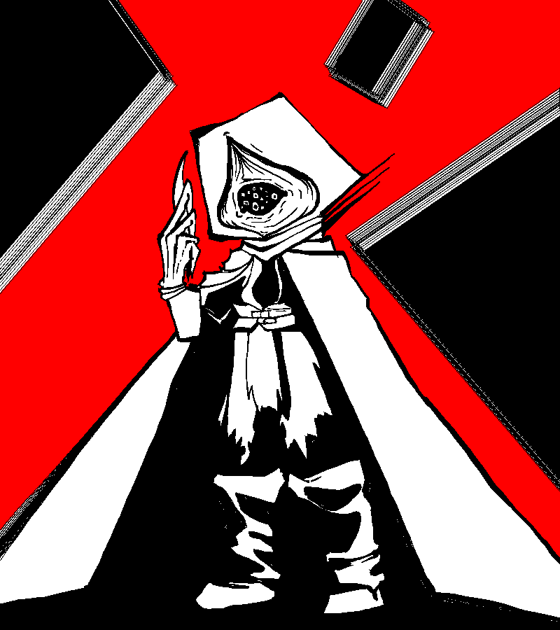 likes_slime's tweet photo. Fanart of The Cursed Traveler by @ShipwrightA 
Thin lines of light in black
and 
"A curse so funny, you could even notice me amusing above~" https://t.co/stOcH3lAQE