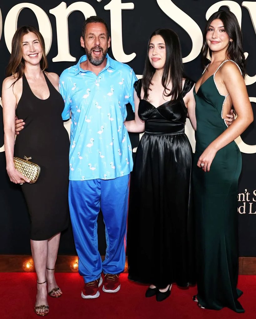 charlesmore25's tweet photo. Legendary actor Adam Sandler (59), with wife Jackie (51), and their two daughters Sadie Sandler (20), and Sunny Sandler (17) https://t.co/ak78hzZa4f