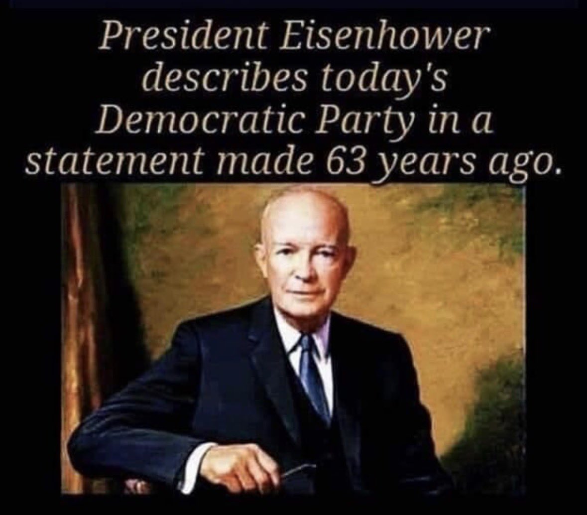 1Nicdar's tweet photo. "If a political party does not have its foundation in the determination to advance a cause that is right and that is moral, then it is not a political party; it is merely a conspiracy to seize power."

Dwight D. Eisenhower speech on March 6, 1956. 

(now 70 years ago) https://t.co/6oK54UTKYx