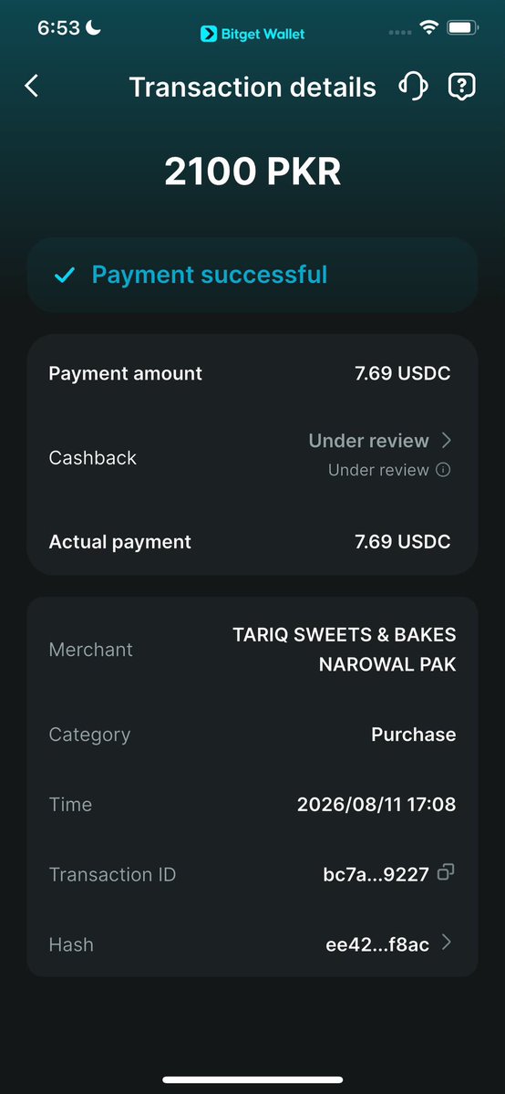 WTF_Rehanuwn's tweet photo. @BitgetWalletPK Another day, another Payment thorough bitget card🩵🙂
#BitgetWalletAssetback #bitget
@Gaffar175923 @Whisper__7 LY👀 https://t.co/KGKpWXj93E