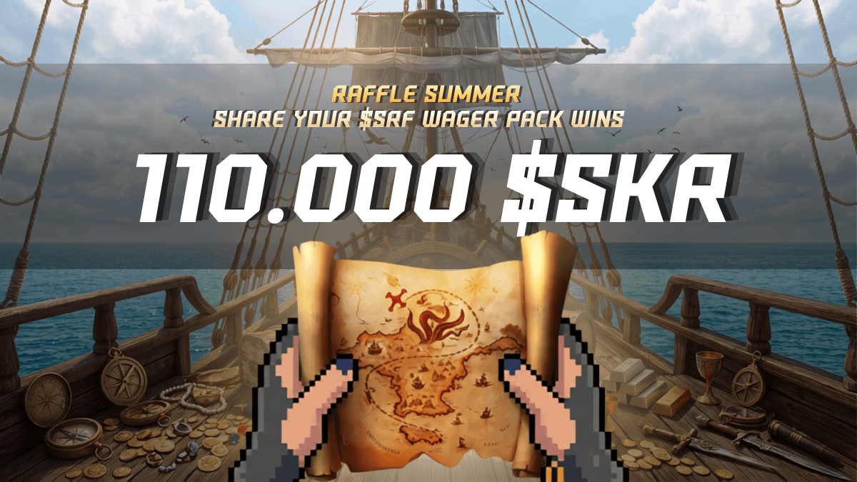 raffledotsol's tweet photo. 🏴‍☠️ 110,000 $SKR up for grabs: Share Your $SRF Wager Pack Wins

The Raffle Summer voyage sails into new waters. Win a round, flex the loot, get paid.

🗺️ How to loot:
- Win 1 round on any map in Wager Pack, played with $SRF
- Screenshot your win
- Drop it in #raffle-summer on Discord with proof

The haul:
- 100,000 $SKR split across the Top 5 biggest wins
- 10,000 $SKR to 10 lucky raiders, drawn live in #raffle-summer on Discord

Ends Aug 23. Set sail and start winning ⚔️