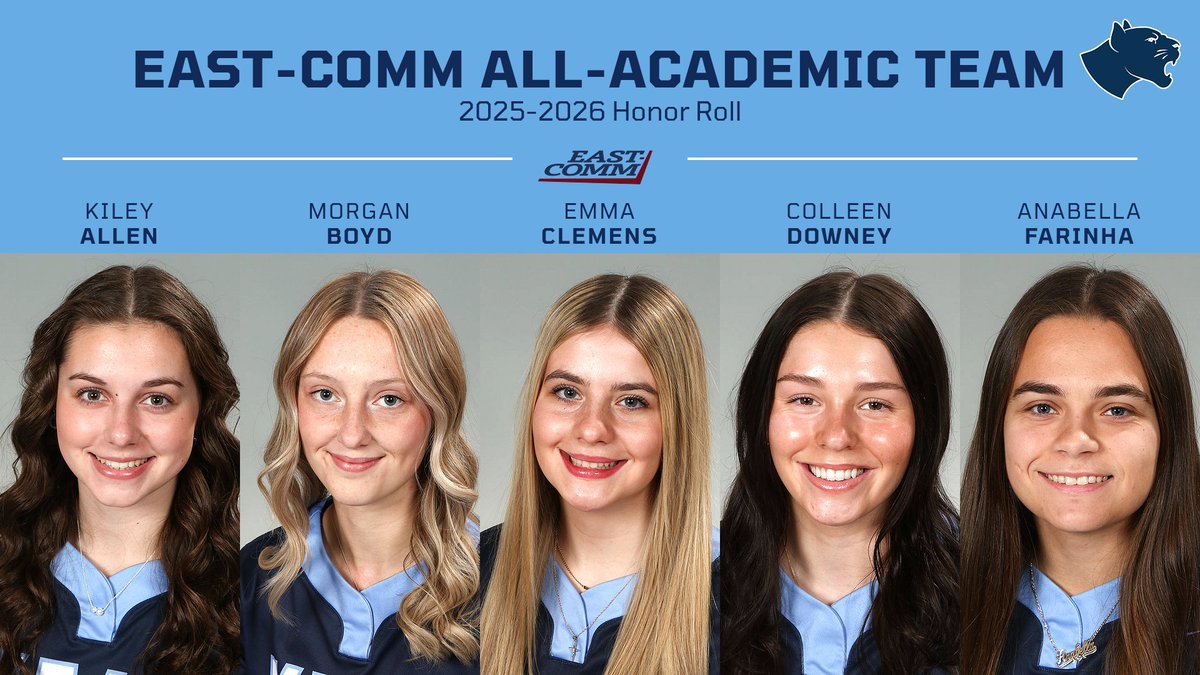 KeanSoftball's tweet photo. 1️⃣3️⃣ Cougars named 2025-26 East-Comm All-Academic Team @KeanAthletics @EAST_COMM

Kiley Allen
Morgan Boyd
Emma Clemens
Colleen Downey
Anabella Farinha
Skyler LaFisca
Nikki Lusnia
Gina Mahlik
Melissa Martinez
Samantha Niewiarowski
Brianna Sciulli
Natalie Stannard https://t.co/AaBITdc5tz