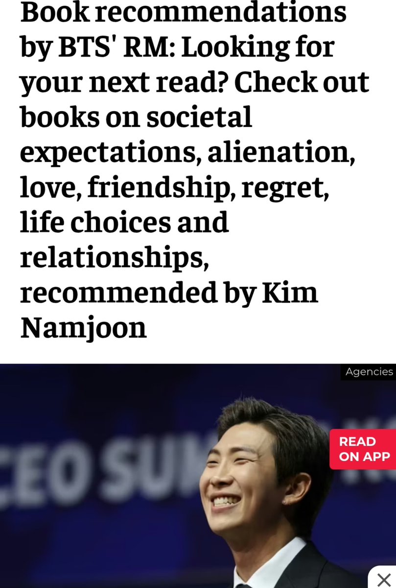 RMMoonchild101's tweet photo. #RMeffect

" From literature exploring sexism and existentialism to books about love, loneliness and life’s biggest “what ifs”, RM’s reading list offers clues to the ideas and emotions that often surface in his music."

1. Kim Jiyoung, Born 1982 by Cho Nam-joo.

2. The Stranger by Albert Camus.

3. The Little Prince by Antoine de Saint-Exupéry.

4. The Midnight Library by Matt Haig.

5. The Art of Loving by Erich Fromm.

🔗https://t.co/yQS7owqnyc

#RM #방탄소년단RM #BTSRM #김남준 #Namjoon