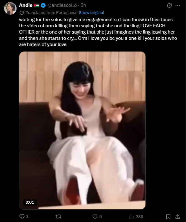 _cr3scentmoon_'s tweet photo. girl was SO affected that a man admired Orm, she called him a pervert. now she's using "Orm and Ling love each other, solos are haters" to pivot her narrative. Newsflash: most Orm solo stans (me included) have always respected orm &amp; have never tried to control her decisions/life. https://t.co/g9pnMiSZCz