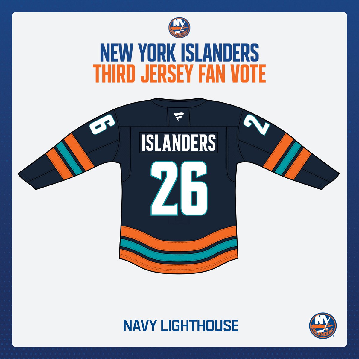 NYIslanders's tweet photo. Take a deeper look into the final 8 jersey concepts for the Islanders Third Jersey Fan Vote! https://t.co/BNcVUOM0Il