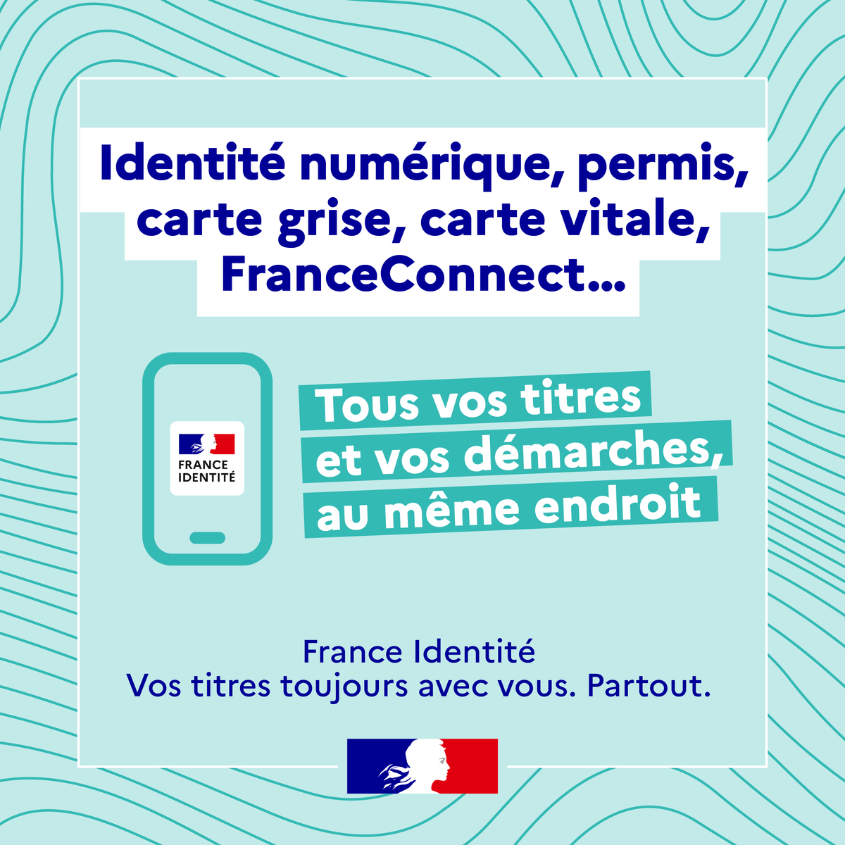 france_identite's tweet photo. 🪪 Avec France Identité, une seule application pour vos titres et vos démarches

Carte d’identité, permis de conduire, carte grise, démarches FranceConnect…

✅C'est simple, rapide et maitrisé 

👉https://t.co/0sx4VshEs9

#IDNumérique #Voyage https://t.co/X13mTIs2qh