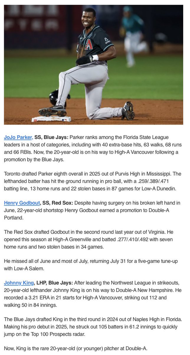 BlowoutBuzz's tweet photo. Some #MLB prospect notables via Baseball America. #collect https://t.co/n7gxy8HSsT