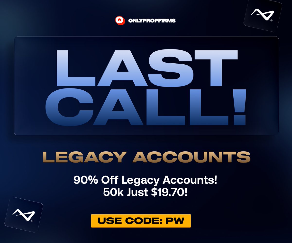 onlypropfirms's tweet photo. LAST CALL! 90% Off Apex Legacy Accounts!
Use Code: PW https://t.co/9CVbZwZ07x https://t.co/Bou6smXNBy