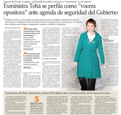 Iherreraa's tweet photo. Carolina Tohá, la ministra del parlante, se perfila como opositora a la agenda de seguridad de Kast.  El chiste se cuenta solo https://t.co/09tttjXijd
