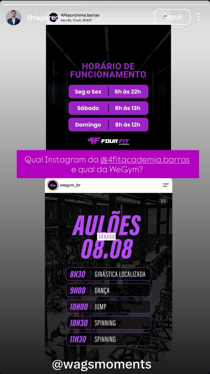 wagsmoments's tweet photo. E esse dono de academia que foi aos stories dizer que foi "muito legal ser inspiração para você, Virginia", dando a entender que ela se inspirou nas cores e no design da academia dele 👀🤣 https://t.co/Z8HcGqnEu8