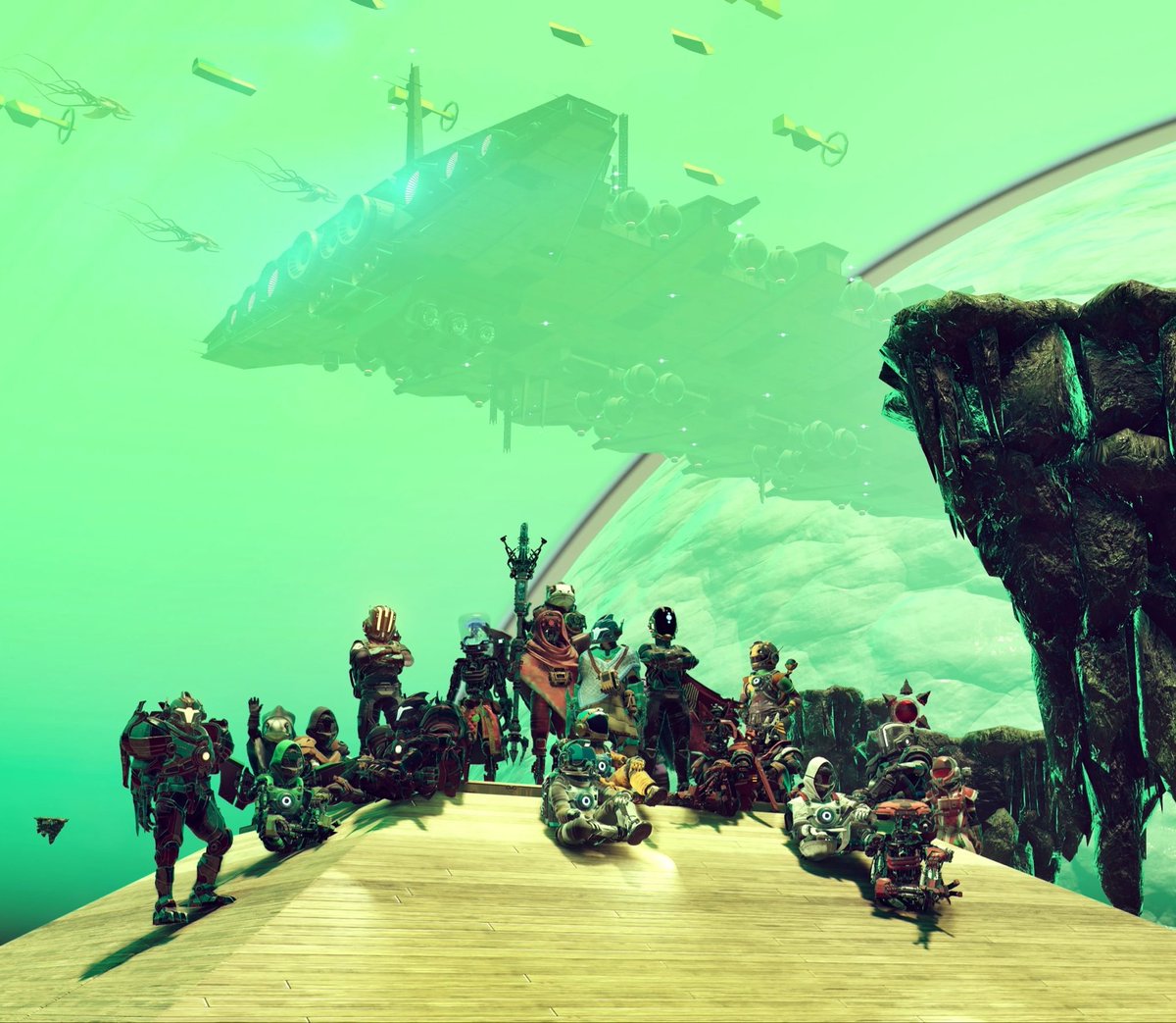 Abella80s's tweet photo. Celebrating the 10th Anniversary of #NoMansSky with the @RoyalSpaceHub gang.
@hellogames @NoMansSky https://t.co/F29kA2543f