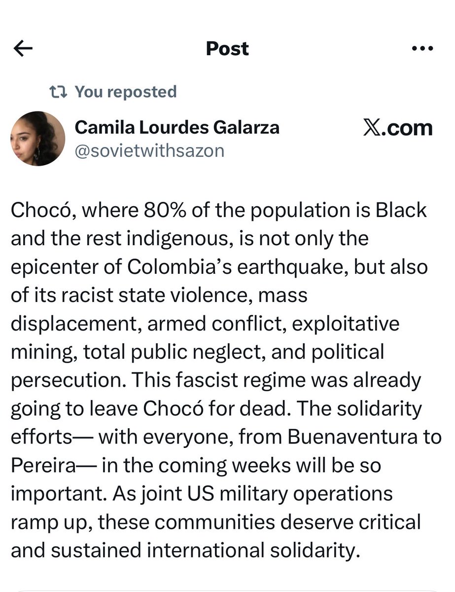 truesbeer's tweet photo. a 7.4 earthquake hit one of the most monetary poverty places in my country, Colombia. Chocó needs all the international help possible. spreading it would help a lot 🥺🙏 this is an official go fund me ! https://t.co/JXjOMNuLxW https://t.co/9bQ9rTfedK