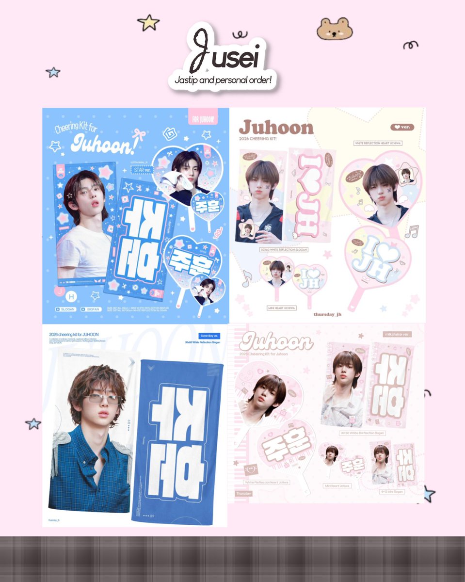 juseikr's tweet photo. ⭐ OPEN JASTIP SLOGAN/CHEERING KIT CORTIS
[JUHOON CHERRING KIT by @thursday_jh]

💰Slogan = 275K dp 245K 
💰Mini Slogan = 196K dp 155K
💰Uchiwa = 275K dp 245K 
💰Mini Uchiwa = 195K dp 155K
 
✅️Harga bersih INA
✅Ada Go line 
❌ Exc pack + adm
📍Jateng https://t.co/9zUvAskecm