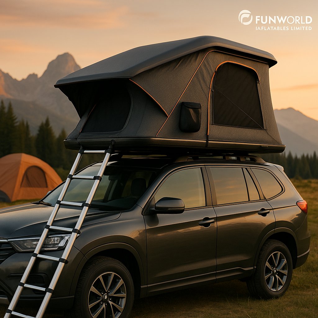 funworld168's tweet photo. Adventure awaits! 🌲 Discover the great outdoors with our expert car roof tents. Elevate your camping experience! #FunworldInflatables #CampingLife #OutdoorAdventure https://t.co/VsGUeE7uRp