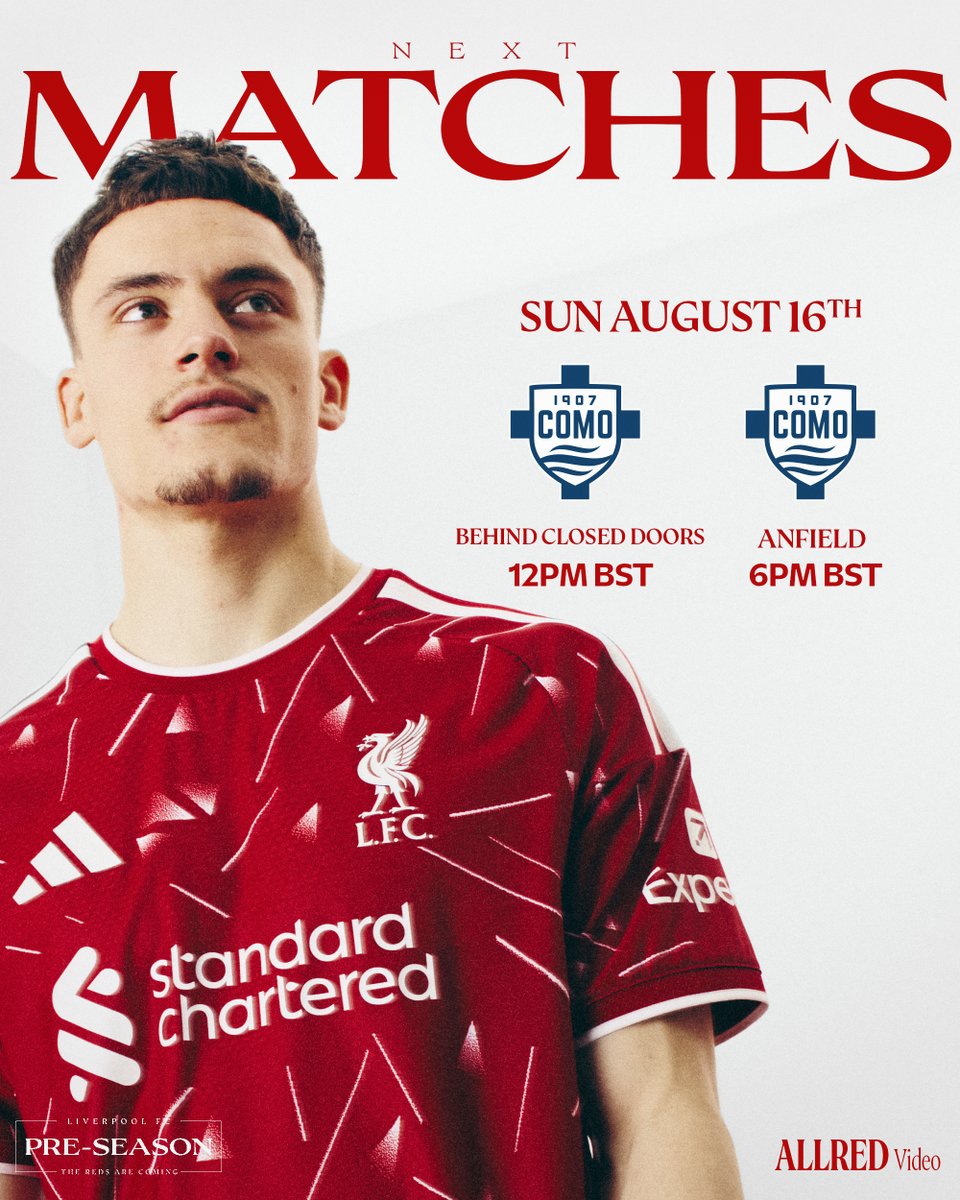 LFC's tweet photo. Up next: We take on @Como_1907 in a double-header 👊 https://t.co/MwJim4ISe6